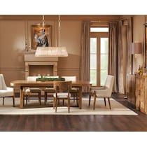 milan dining light brown  pc dining room   