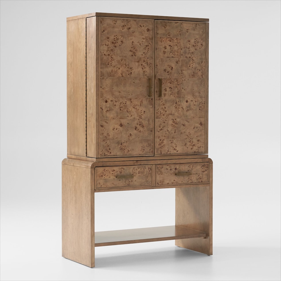 milan dining light brown bar cabinet   