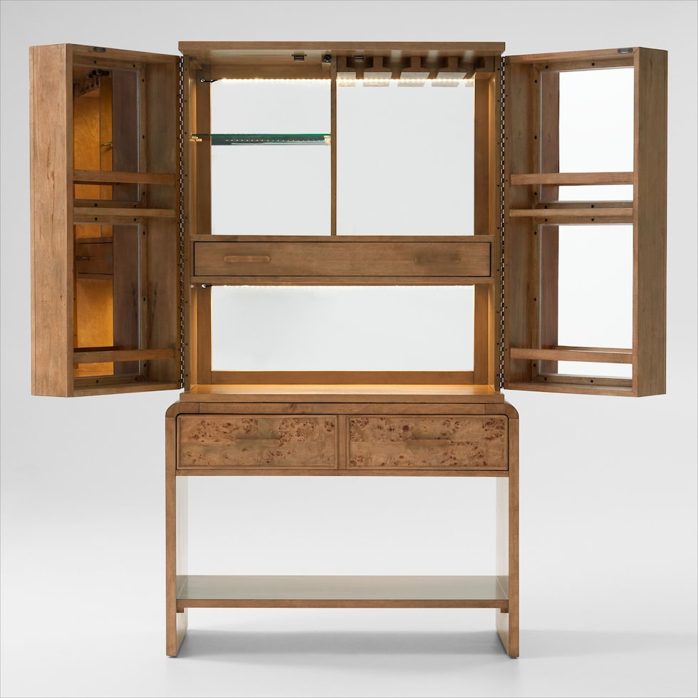 milan dining light brown bar cabinet   