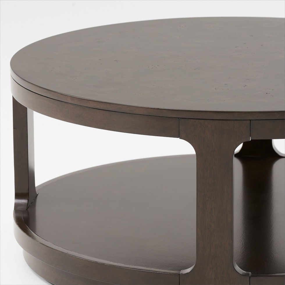 milan occasional dark brown coffee table   