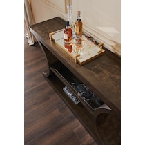 milan occasional dark brown sofa table   