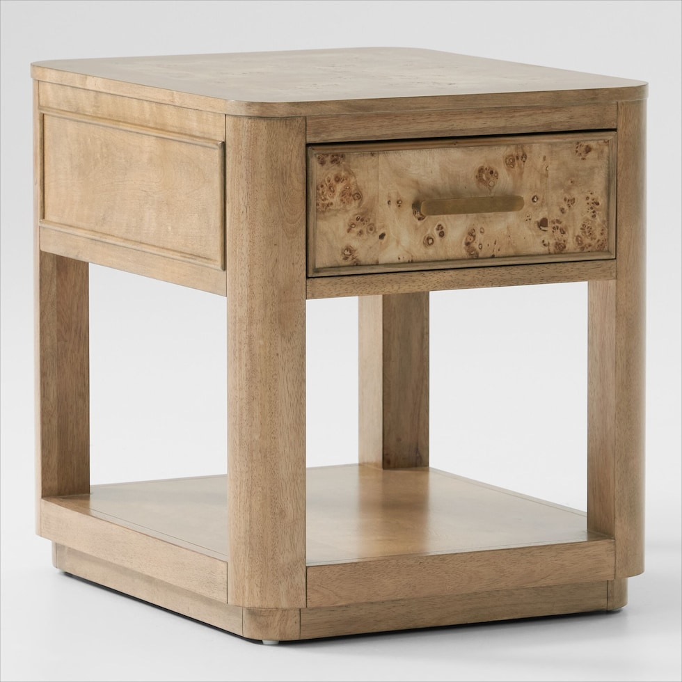 milan occasional light brown end table   