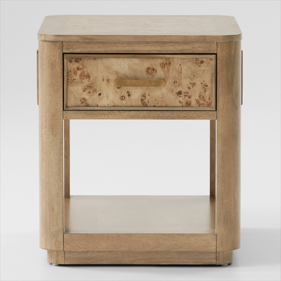 milan occasional light brown end table   