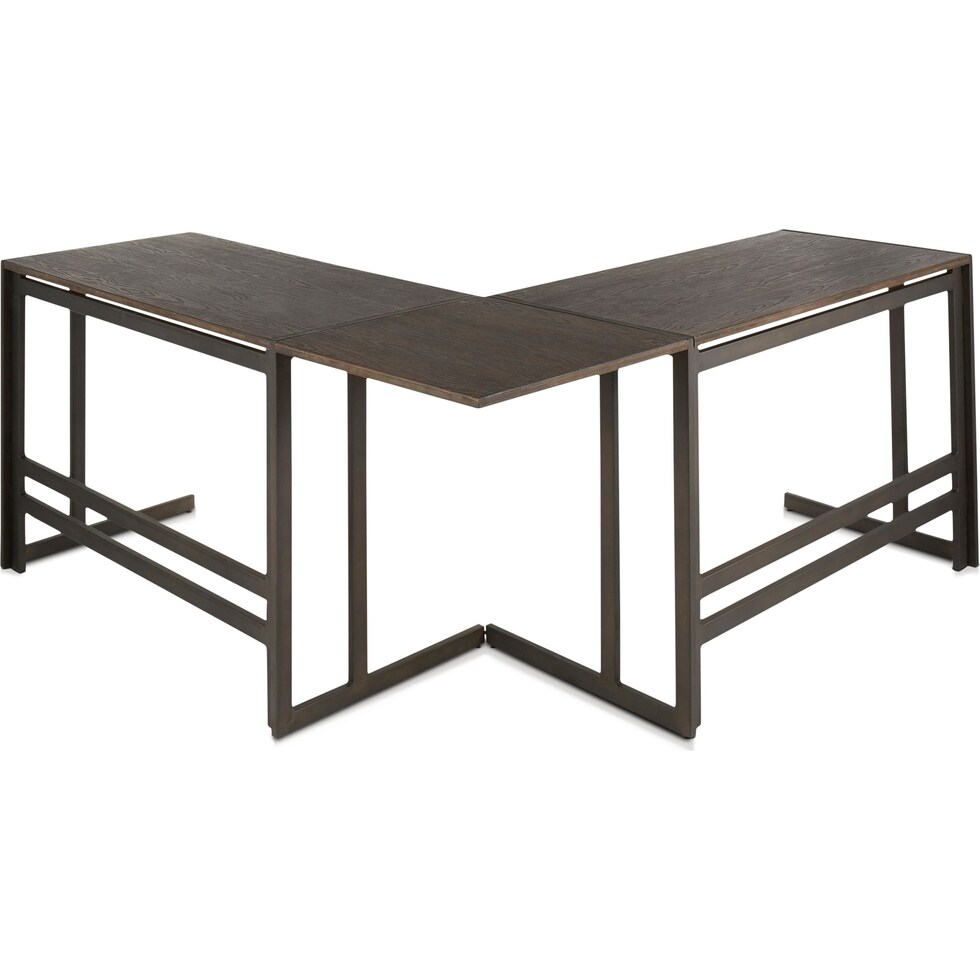 miles antique metal l shaped desk   