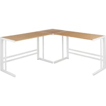 miles white and brown l shaped desk   