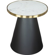 milky white black gold side table   