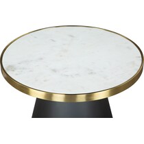 milky white black gold side table   