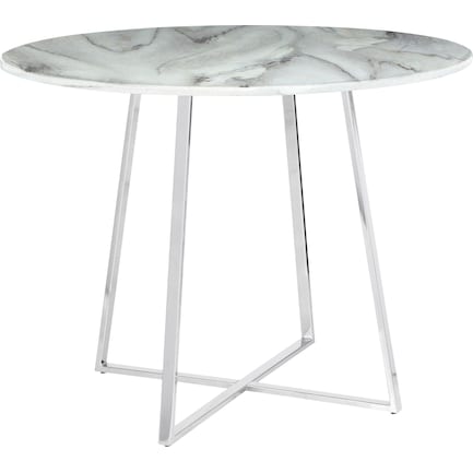 Miller Dining Table - White/Marble