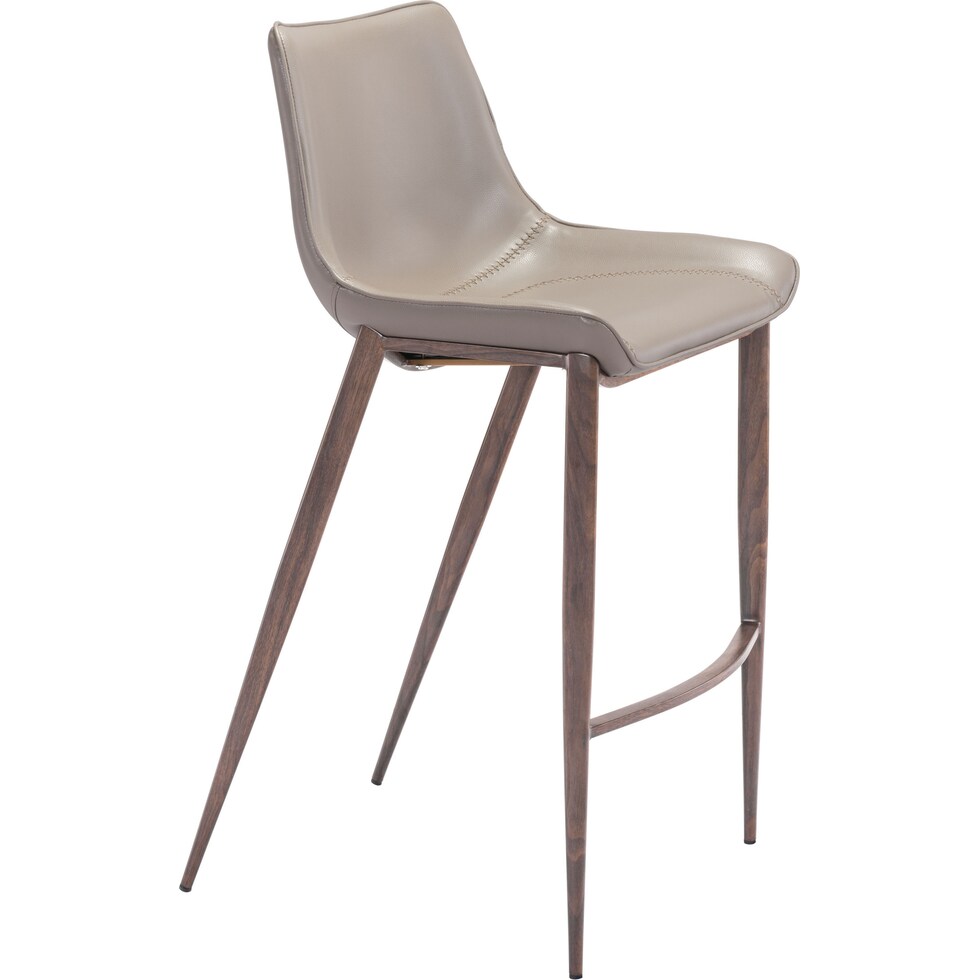 millie gray walnut bar stool   