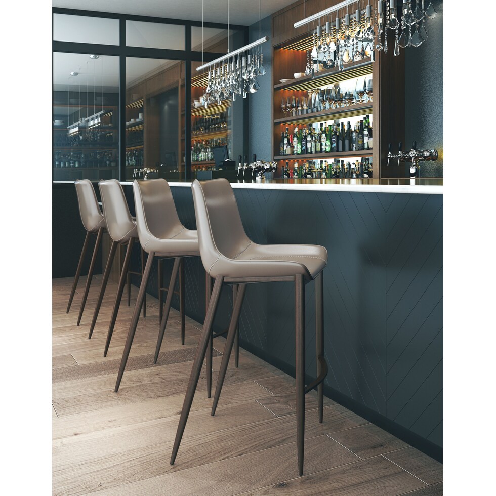 millie gray walnut bar stool   