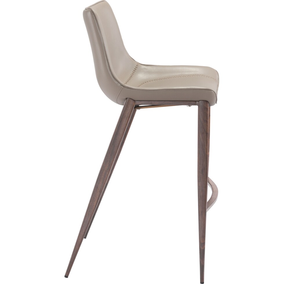 millie gray walnut bar stool   