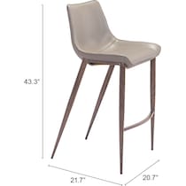 millie gray walnut bar stool   