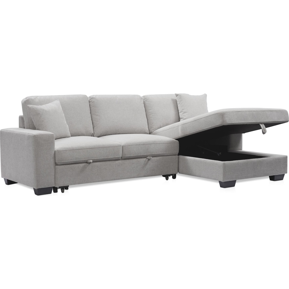 milo gray sleeper sectional   