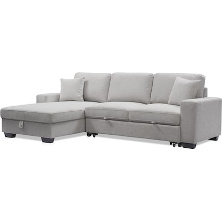 Milo 2-Piece Sleeper Sectional with Left-Facing Chaise - Light Gray