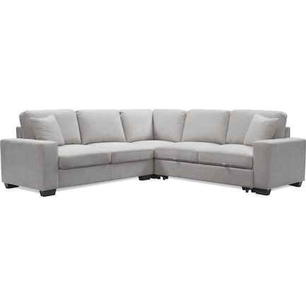 Milo 3-Piece Sleeper Sectional with Left-Facing Loveseat - Light Gray
