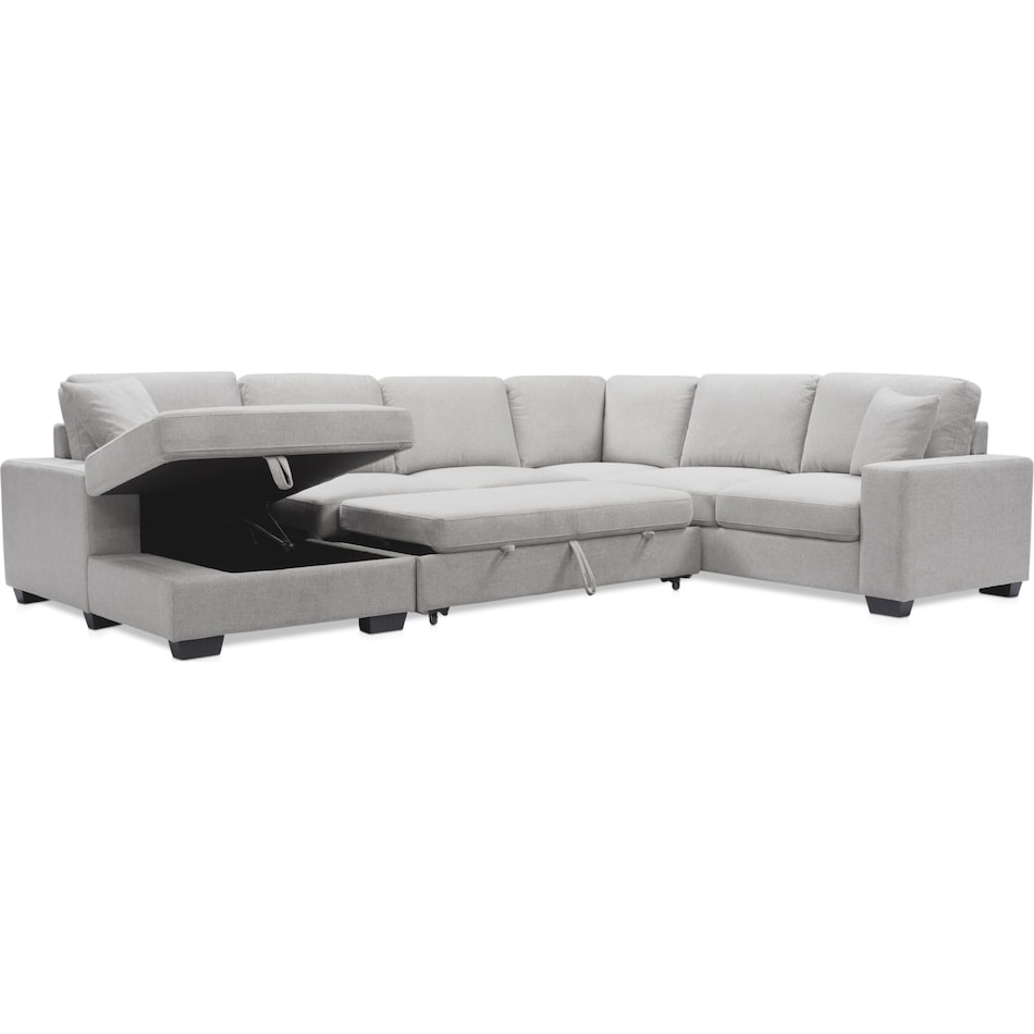 Milo 4Piece Media Sleeper Sectional Value City Furniture
