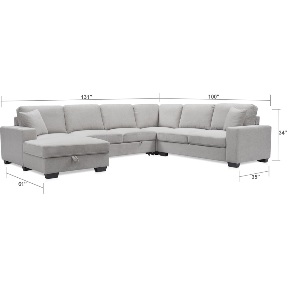 Milo 4-Piece Media Sleeper Sectional | Value City Furniture