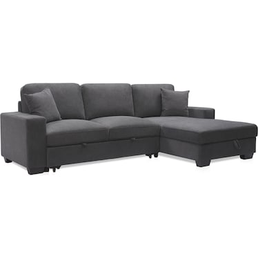 Milo 2-Piece Sleeper Sectional with Right-Facing Chaise - Charcoal