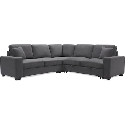 Milo 3-Piece Sleeper Sectional with Left-Facing Loveseat - Charcoal