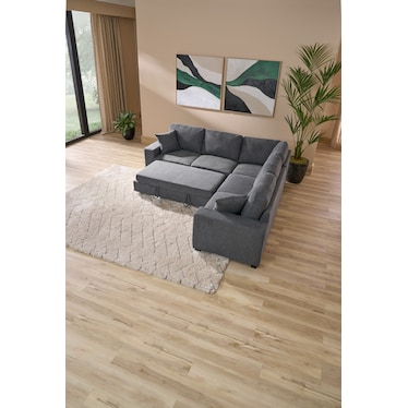 Milo 3-Piece Media Sleeper Sectional