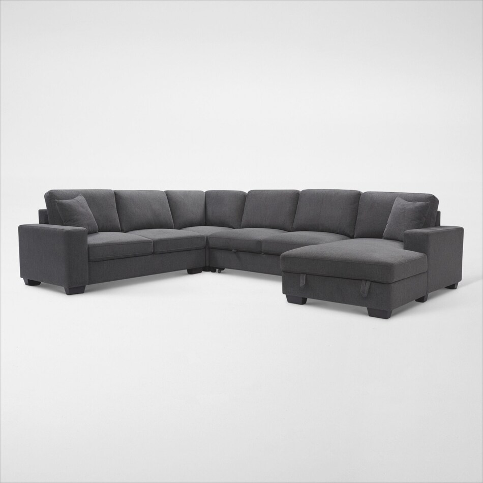Milo 4Piece Media Sleeper Sectional Value City Furniture