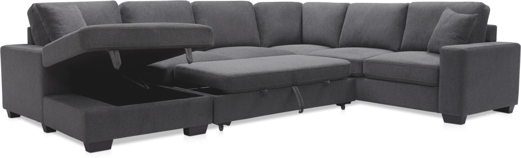 Milo 4 Piece Media Sleeper Sectional Value City Furniture