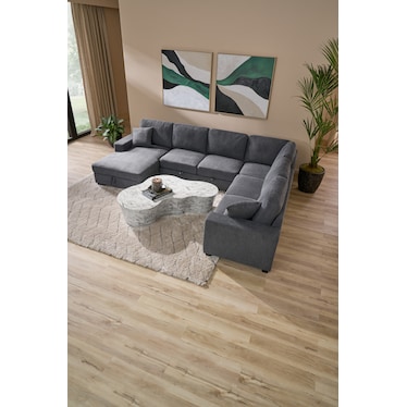 Milo 4-Piece Media Sleeper Sectional