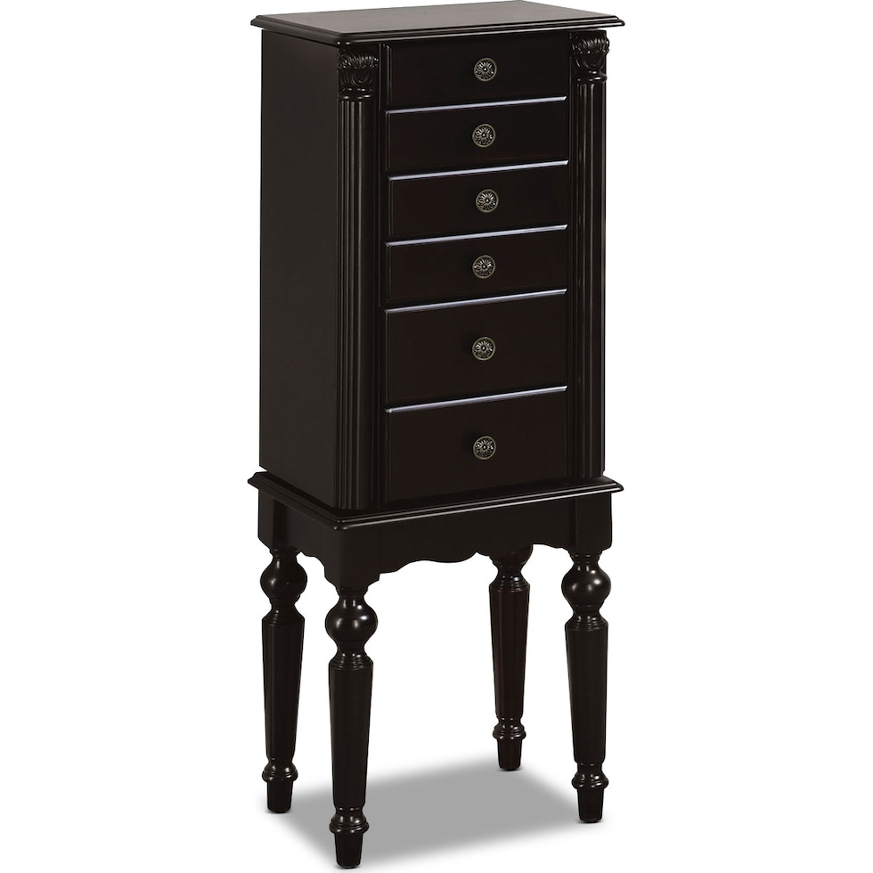 milton black jewelry armoire   