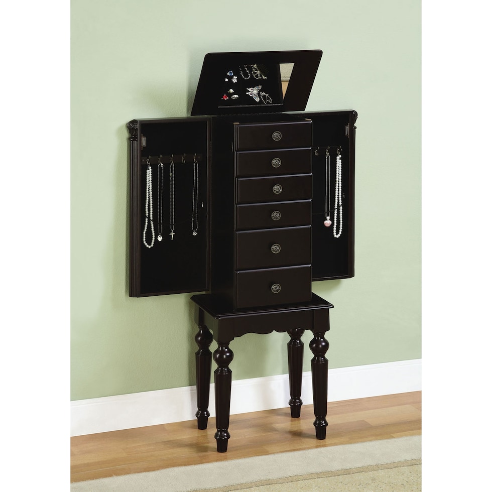 milton black jewelry armoire   