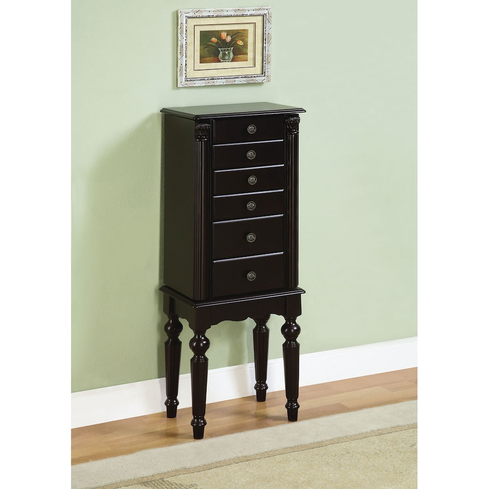 milton black jewelry armoire   