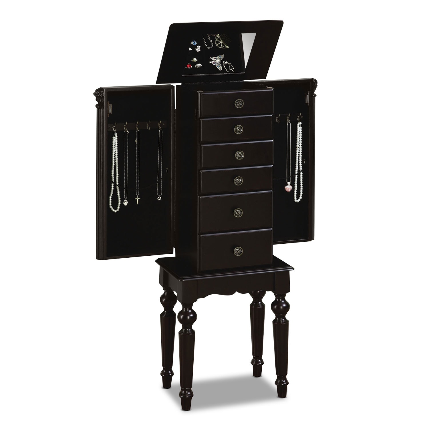 Black jewelry armoire discount
