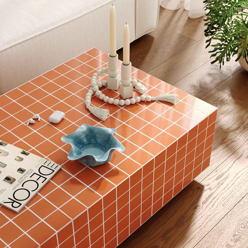 milwaukee orange coffee table   
