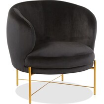 minerva black accent chair   