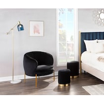 minerva black accent chair   