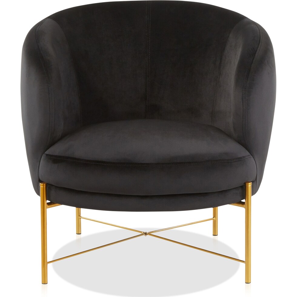 minerva black accent chair   
