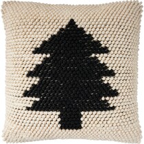 minimalist tree black accent pillow   