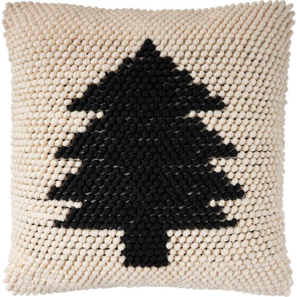 minimalist tree black accent pillow   