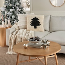 minimalist tree black accent pillow   