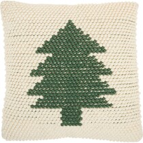 minimalist tree green accent pillow   