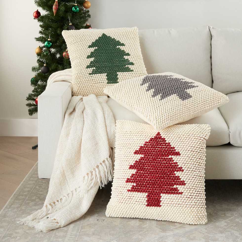 minimalist tree green accent pillow   