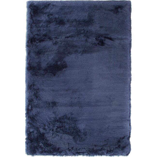 Rugs - Faux Mink Fur Area Rug - Sapphire