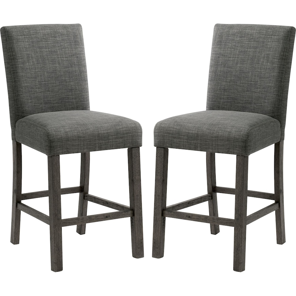 Mirabelle Set of 2 Counter-Height Stools - Charcoal | Value City Furniture