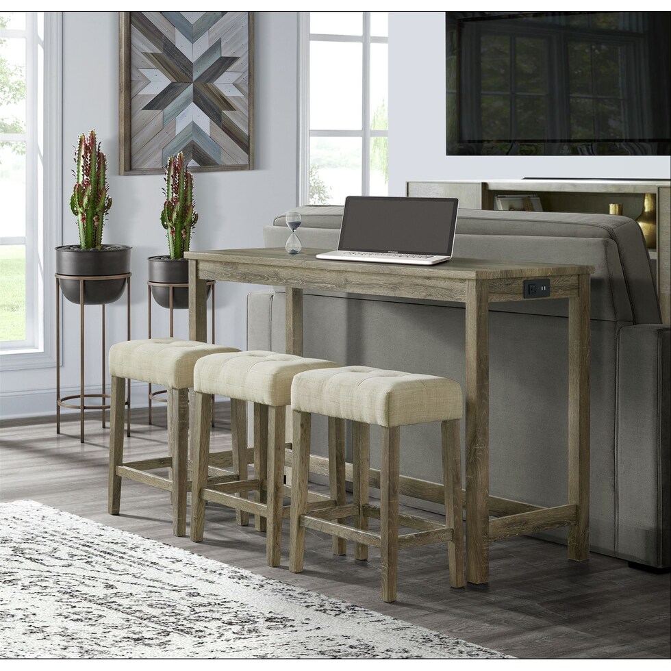 mirabelle light brown  pc bar set   