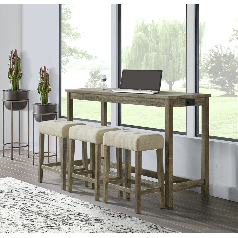 mirabelle light brown  pc bar set   