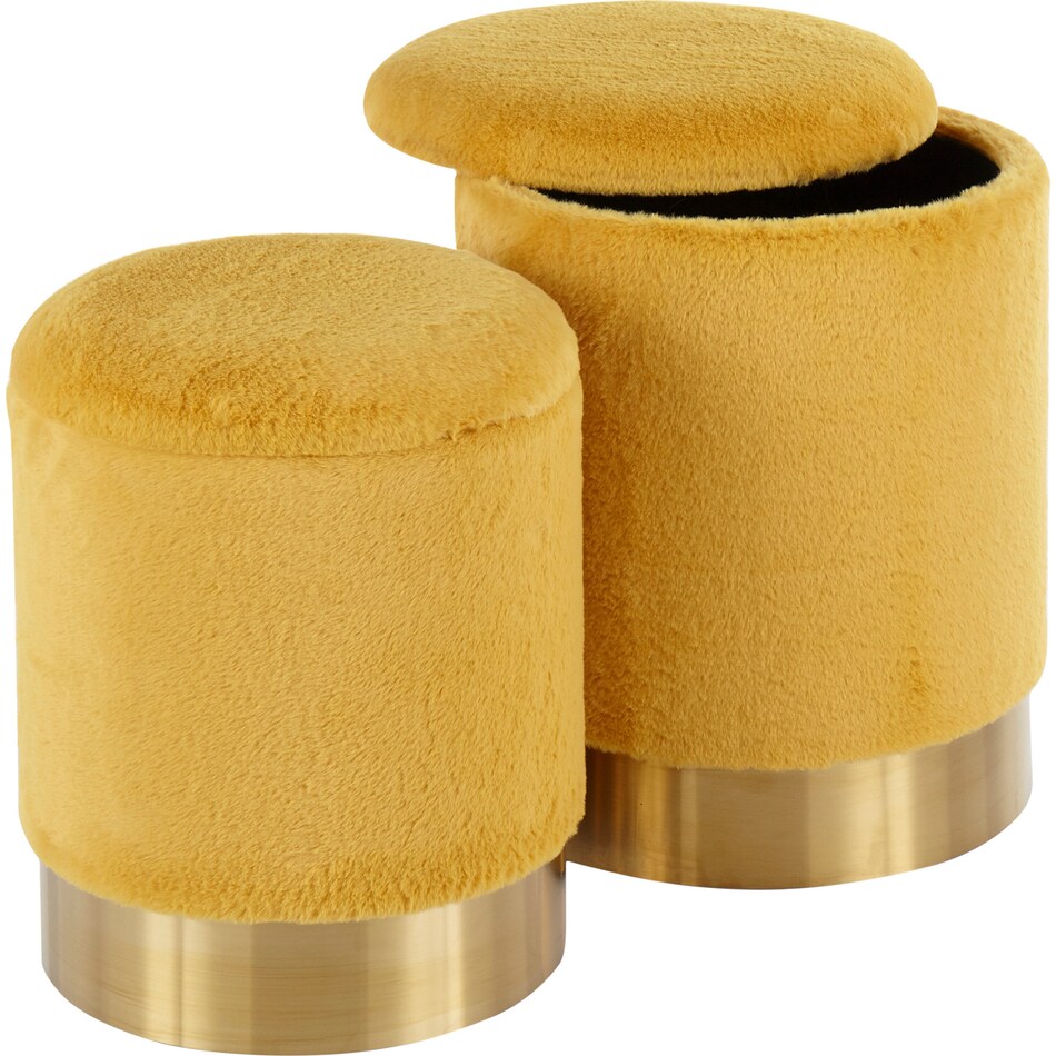 mirage yellow ottoman   