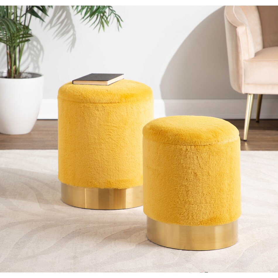 mirage yellow ottoman   
