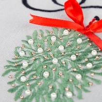 mistletoe gray accent pillow   