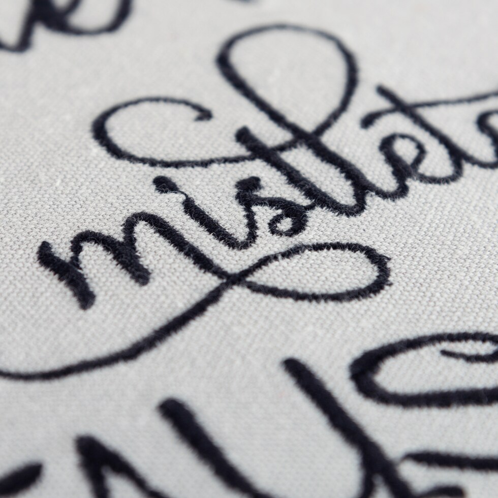 mistletoe gray accent pillow   