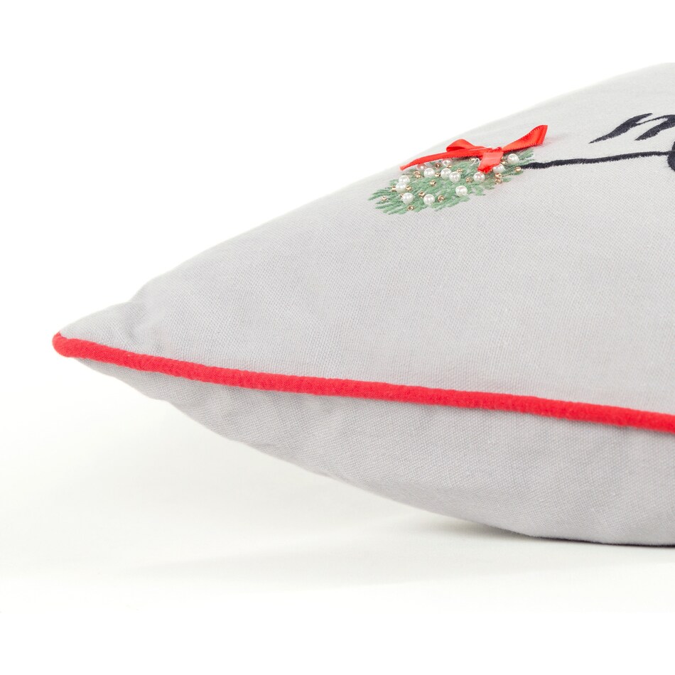 mistletoe gray pillow   