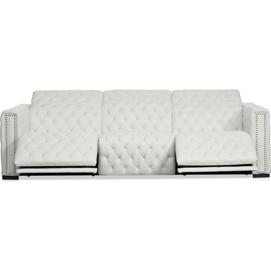 mitchell white power reclining sofa   